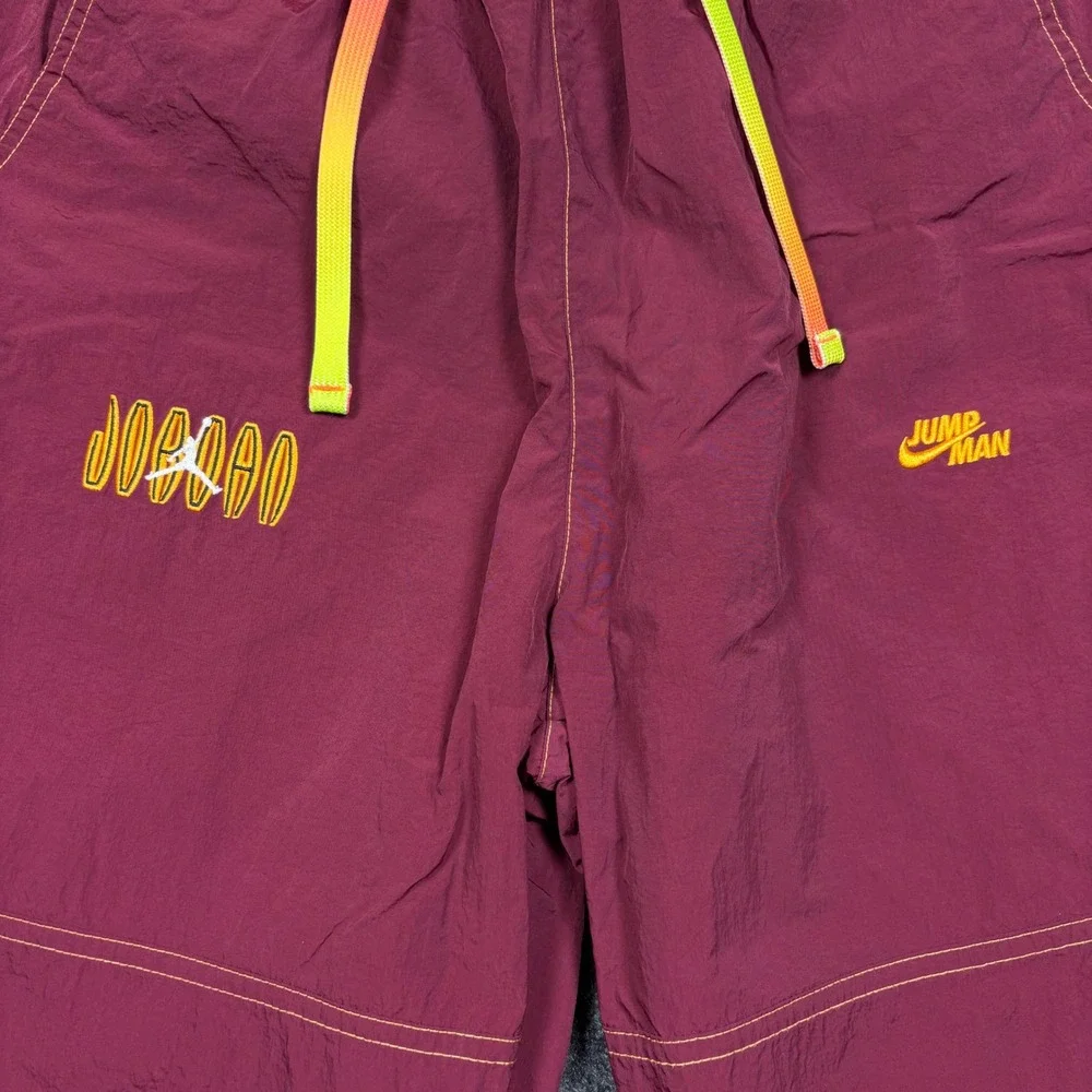 Jordan Jumpman Nylon Pants Mens Small Burgundy Drawstring Adjustable DV1613-680